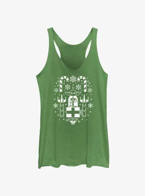 Star Wars Christmas Yoda Womens Tank Top