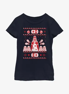 Star Wars Empire Ugly Christmas Pattern Youth Girls T-Shirt