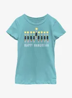 Star Wars Light Saber Hanukkah Menorah Youth Girls T-Shirt