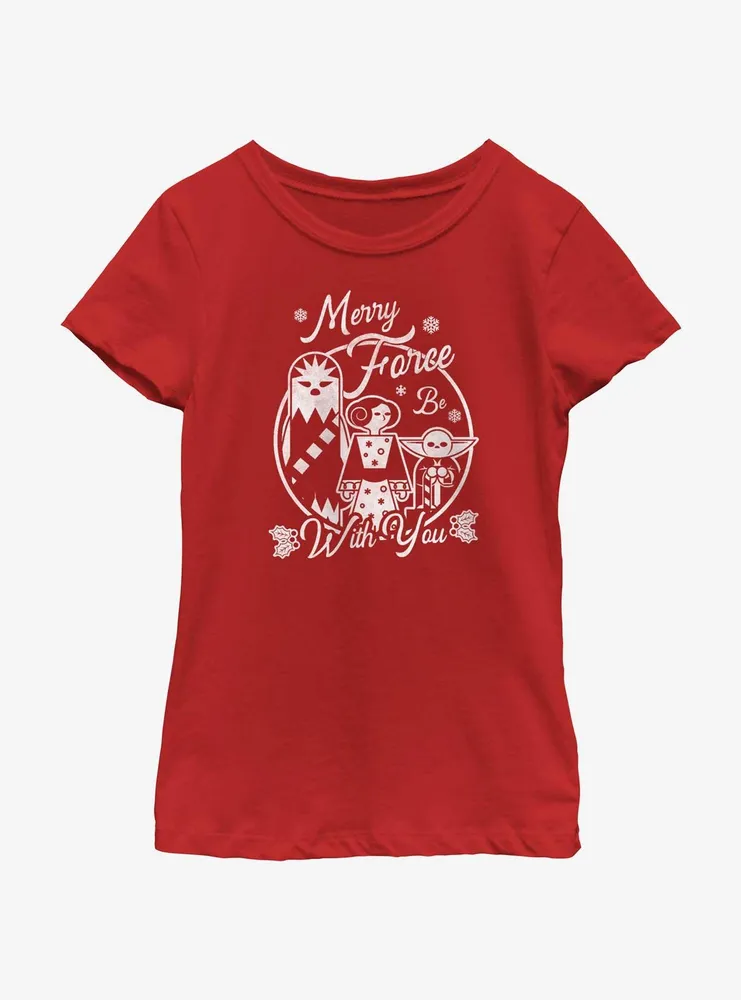 Star Wars Merry Force Be With You Youth Girls T-Shirt