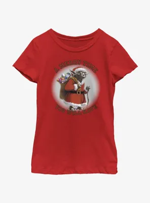 Star Wars Yoda Merry Time You Will Have Youth Girls T-Shirt