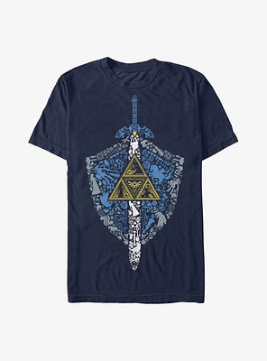 Nintendo The Legend of Zelda Ancient Heroes Sword and Shield T-Shirt