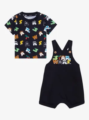 Star Wars Alphabet Allover Print Infant Overall Set - BoxLunch Exclusive