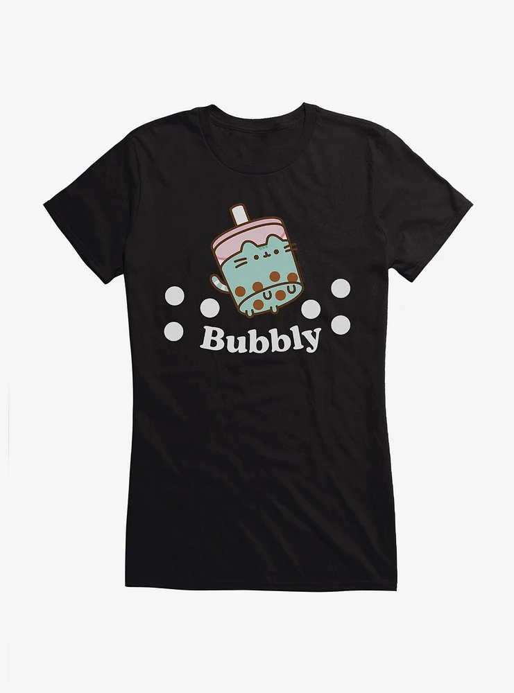 Pusheen Sips Bubbly Boba Girls T-Shirt