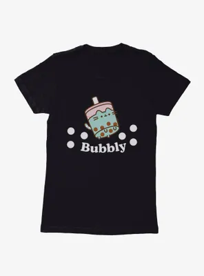 Pusheen Sips Bubbly Boba Womens T-Shirt