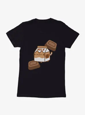 Pusheen Sips Chocolate Milk Box Womens T-Shirt
