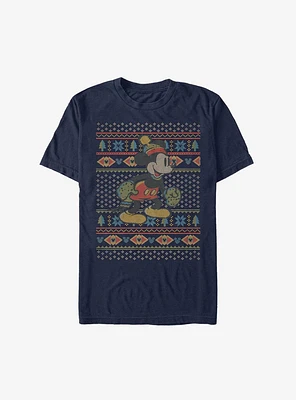 Disney Mickey Mouse Vintage Ugly Christmas Extra Soft T-Shirt