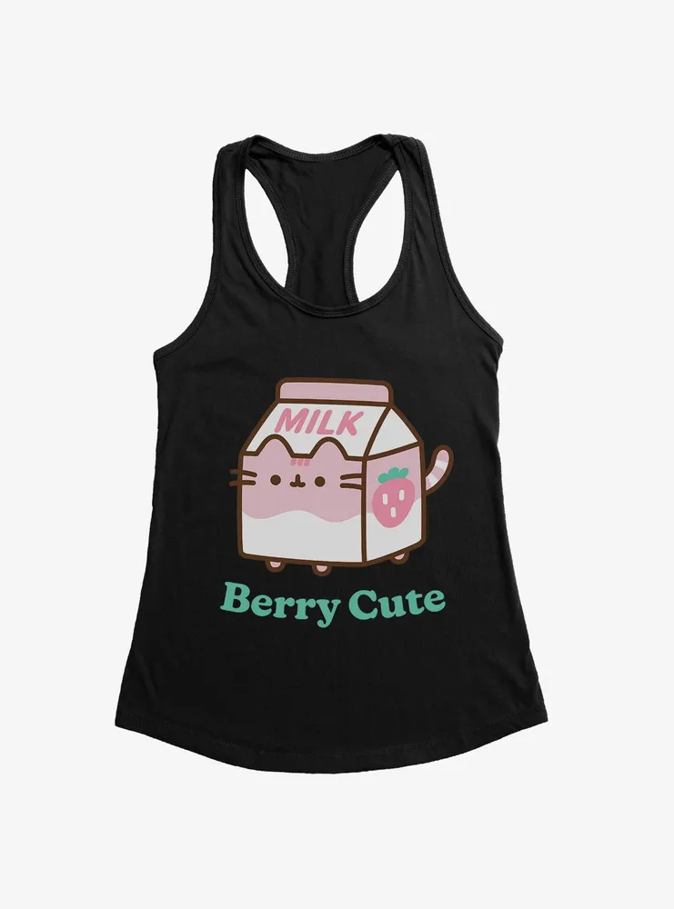 Pusheen Sips Berry Cute Womens Tank Top