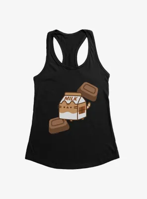 Pusheen Sips Chocolate Milk Box Womens Tank Top