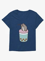 Pusheen Sips Boba Tea Girls T-Shirt Plus