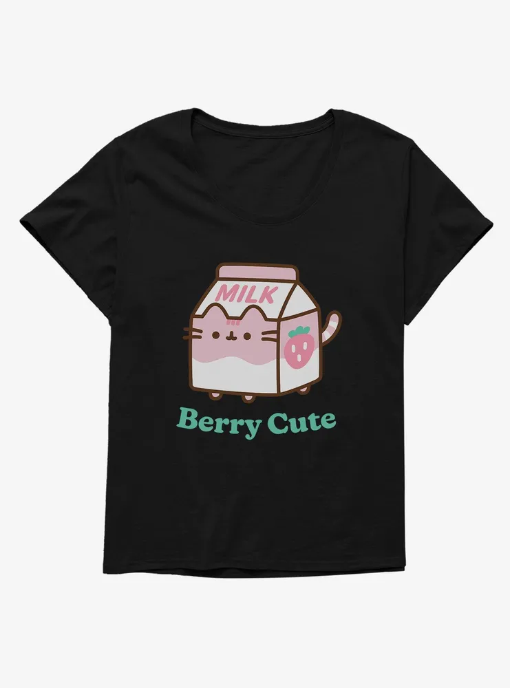 Pusheen Sips Berry Cute Womens T-Shirt Plus