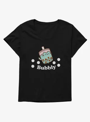 Pusheen Sips Bubbly Boba Womens T-Shirt Plus