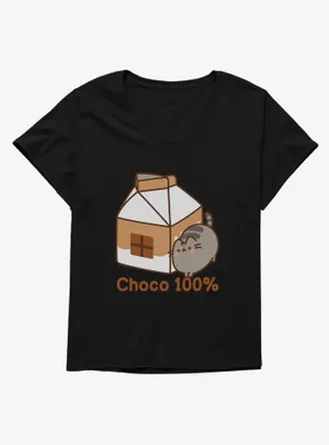 Pusheen Sips Choco 100 Percent Womens T-Shirt Plus
