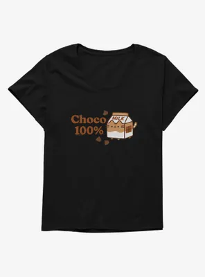 Pusheen Sips Choco 100 Percent Box Womens T-Shirt Plus