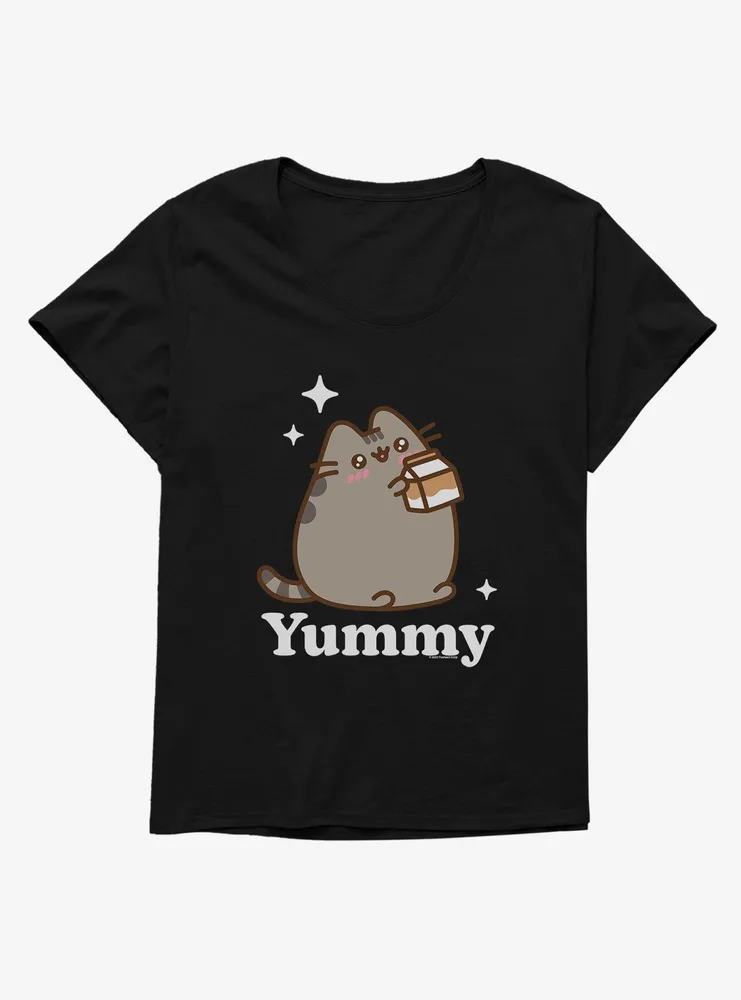 Pusheen Sips Chocolate Milk Womens T-Shirt Plus