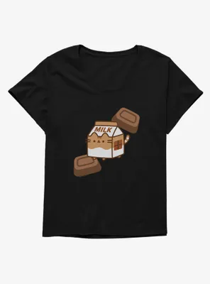 Pusheen Sips Chocolate Milk Box Womens T-Shirt Plus