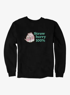 Pusheen Sips Strawberry 100 Percent Sweatshirt
