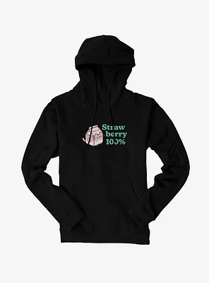 Pusheen Sips Strawberry 100 Percent Hoodie