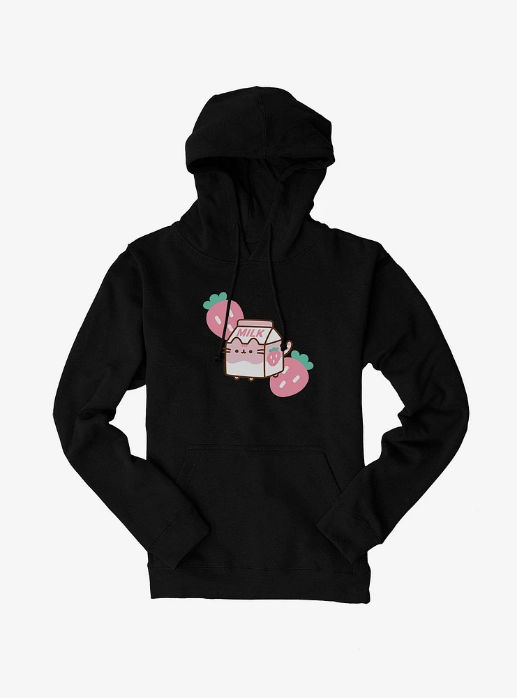 Pusheen Sips Strawberry Milk Hoodie