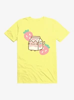 Pusheen Sips Strawberry Milk T-Shirt