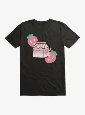 Pusheen Sips Strawberry Milk T-Shirt