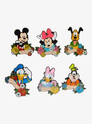 Loungefly Disney Mickey Mouse And Friends Tattoo Art Blind Box Enamel Pin