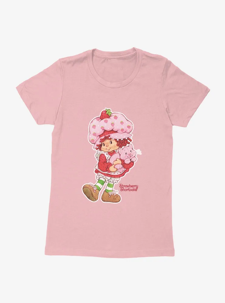 Strawberry Shortcake And Custard Kitty Womens T-Shirt