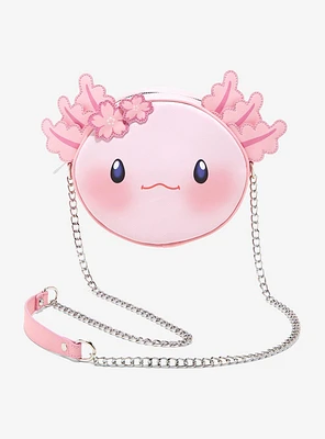 Pink Axolotl Sakura Crossbody Bag