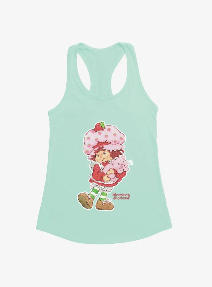 Strawberry Shortcake And Custard Kitty Womens Tank Top