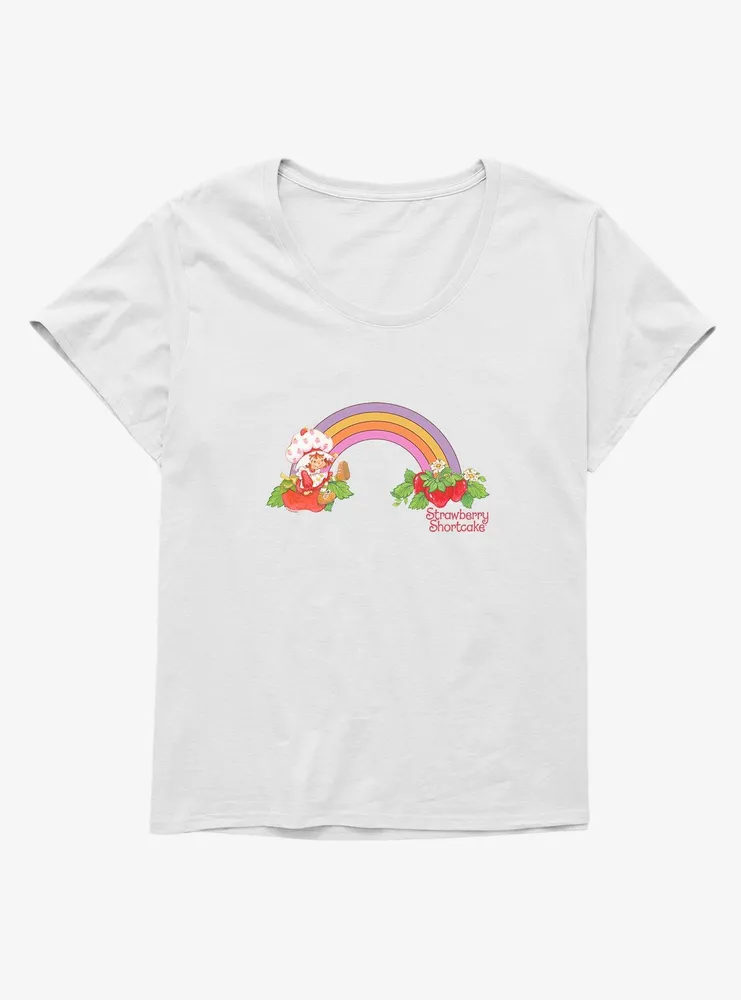 Strawberry Shortcake Retro Rainbow Womens T-Shirt Plus