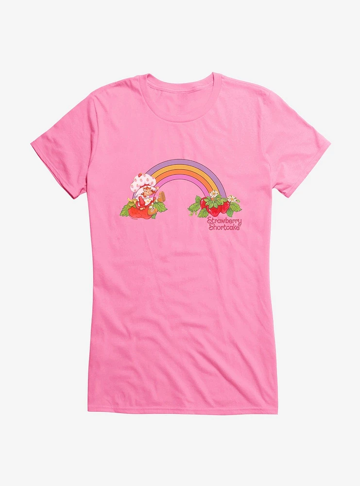 Strawberry Shortcake Retro Rainbow Girls T-Shirt