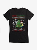 Rick And Morty Happy Holidays Sweater Girls T-Shirt