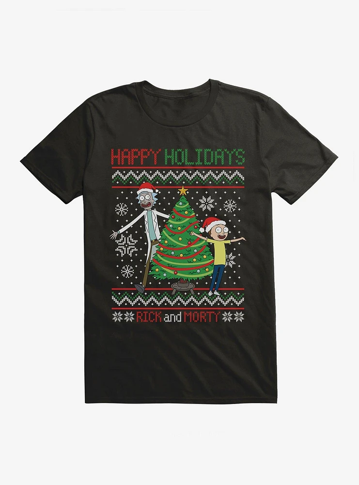 Rick And Morty Happy Holidays Sweater T-Shirt