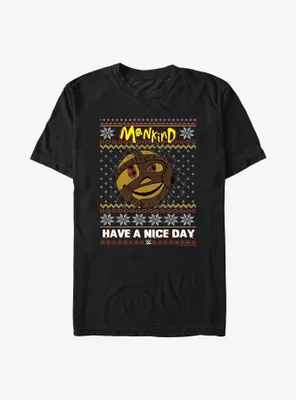 WWE Mick Foley Mankind Happy Ugly Christmas T-Shirt