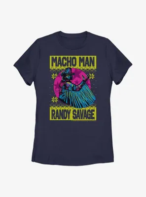 WWE Macho Man Randy Savage Ugly Christmas Womens T-Shirt