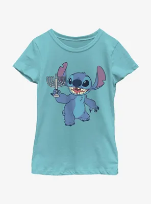 Disney Lilo & Stitch Hanukkah Menorah Youth Girls T-Shirt