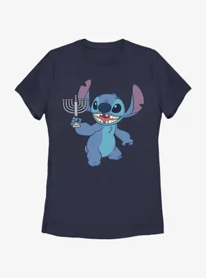 Disney Lilo & Stitch Hanukkah Menorah Womens T-Shirt