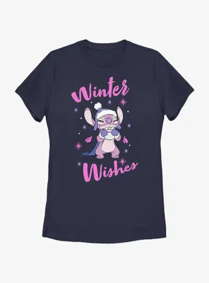 Disney Lilo & Stitch Angel Winter Wishes Womens T-Shirt