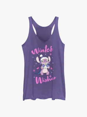 Disney Lilo & Stitch Angel Winter Wishes Womens Tank Top