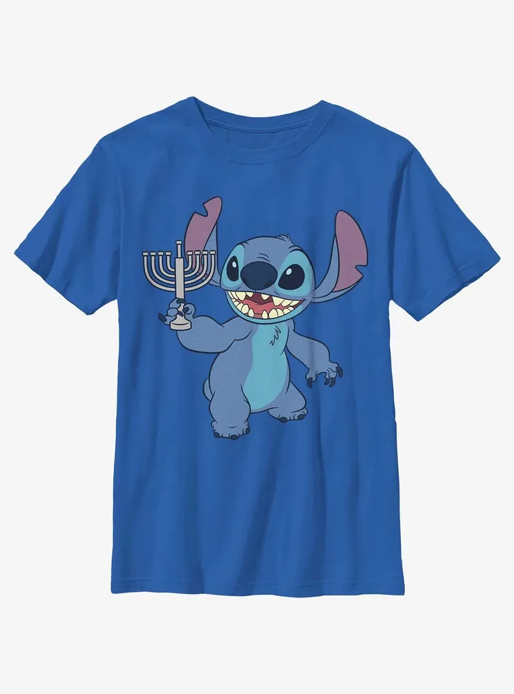 Disney Lilo & Stitch Hanukkah Menorah Youth T-Shirt