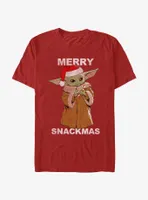 Star Wars The Mandalorian Grogu Merry Snackmas T-Shirt