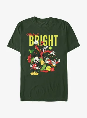 Disney Mickey Mouse Bright Christmas Mickey, Goofy, and Donald T-Shirt