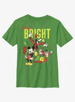 Disney Mickey Mouse Bright Christmas Mickey, Goofy, and Donald Youth T-Shirt