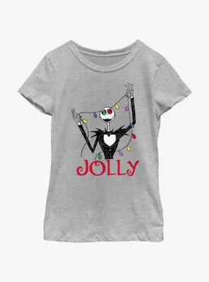 Disney The Nightmare Before Christmas Jack Jolly Lights Youth Girls T-Shirt