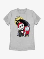 Disney The Nightmare Before Christmas Santa Jack and Sally Womens T-Shirt