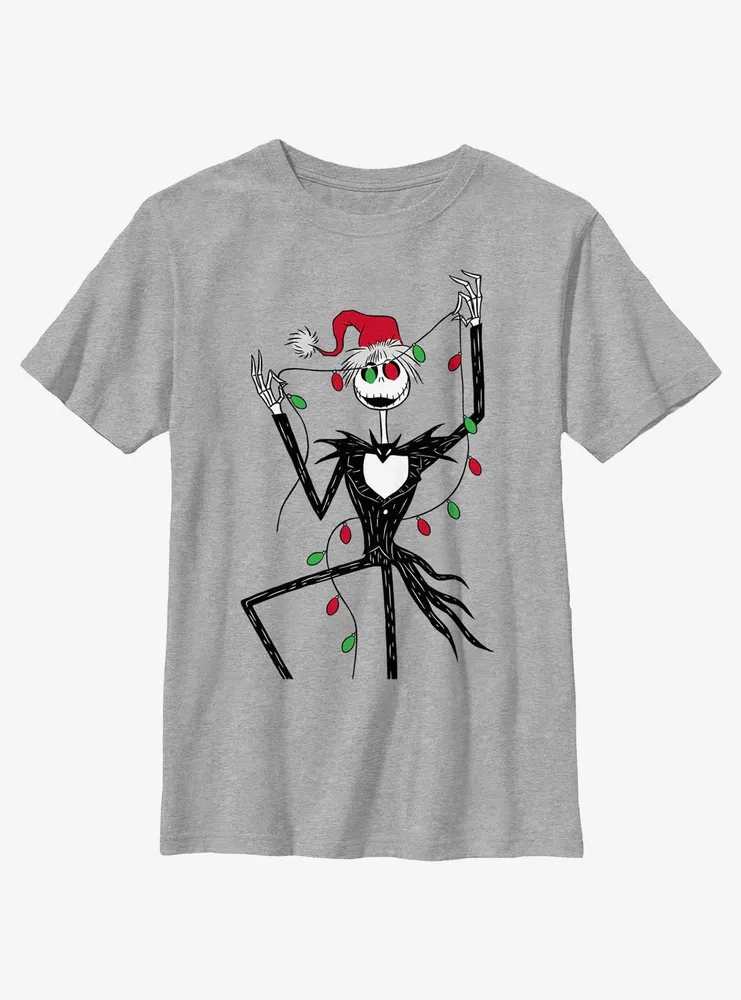 Disney The Nightmare Before Christmas Santa Jack Lights Youth T-Shirt