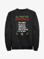 WWE All I Want For Christmas Wish List Sweatshirt