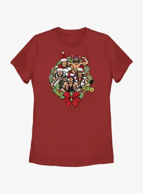 WWE Holiday Legends Wreath Womens T-Shirt