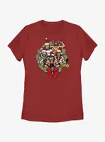 WWE Holiday Legends Wreath Womens T-Shirt