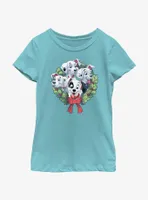 Disney 101 Dalmatians Puppy Christmas Wreath Youth Girls T-Shirt